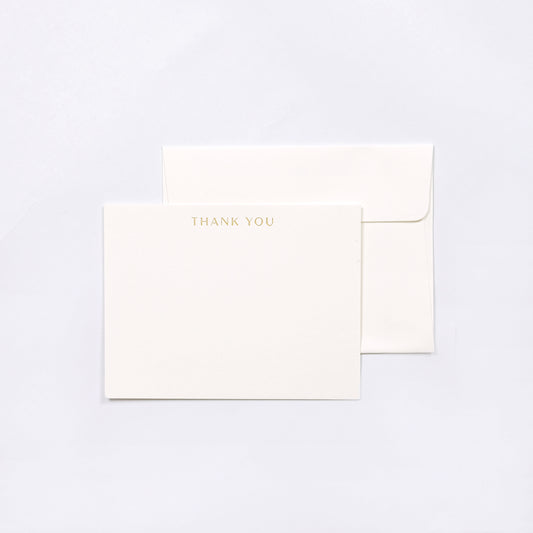 Matte Gold Thank You Flat Notecards