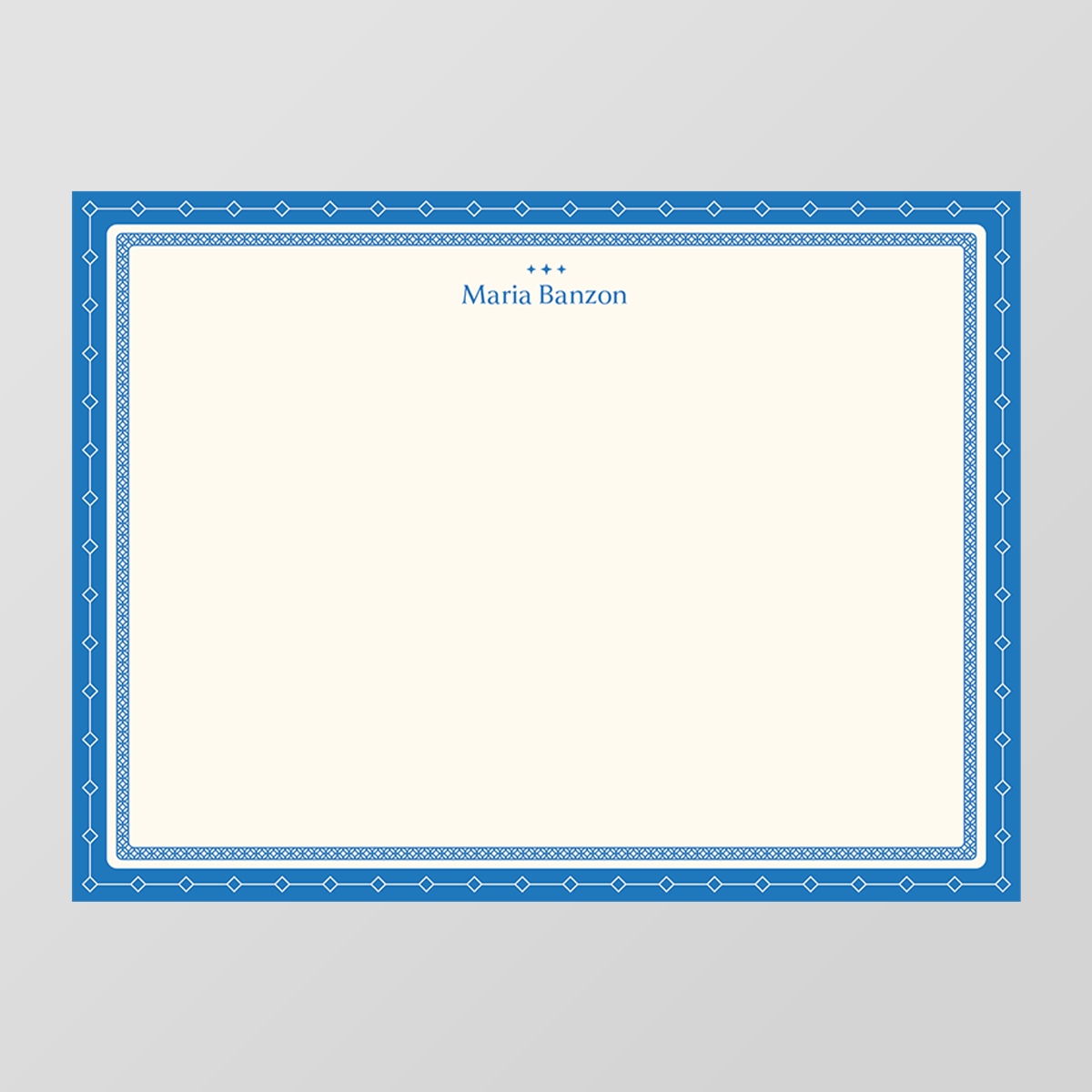 Diamond Border Flat Notecard