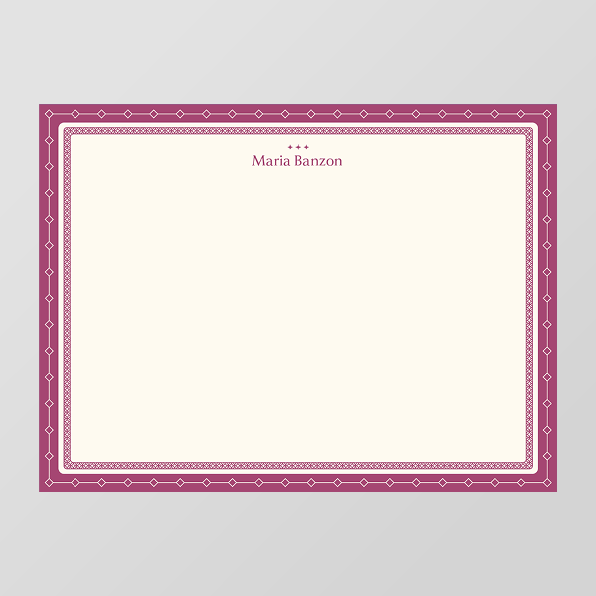 Diamond Border Flat Notecard