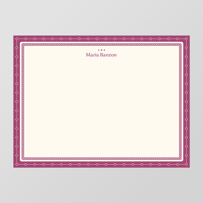 Diamond Border Flat Notecard