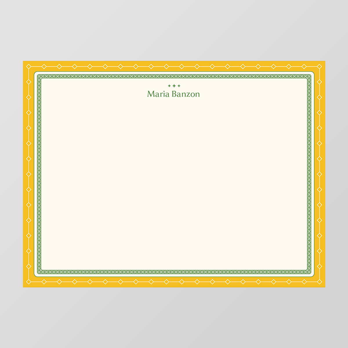 Diamond Border Flat Notecard