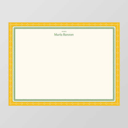 Diamond Border Flat Notecard