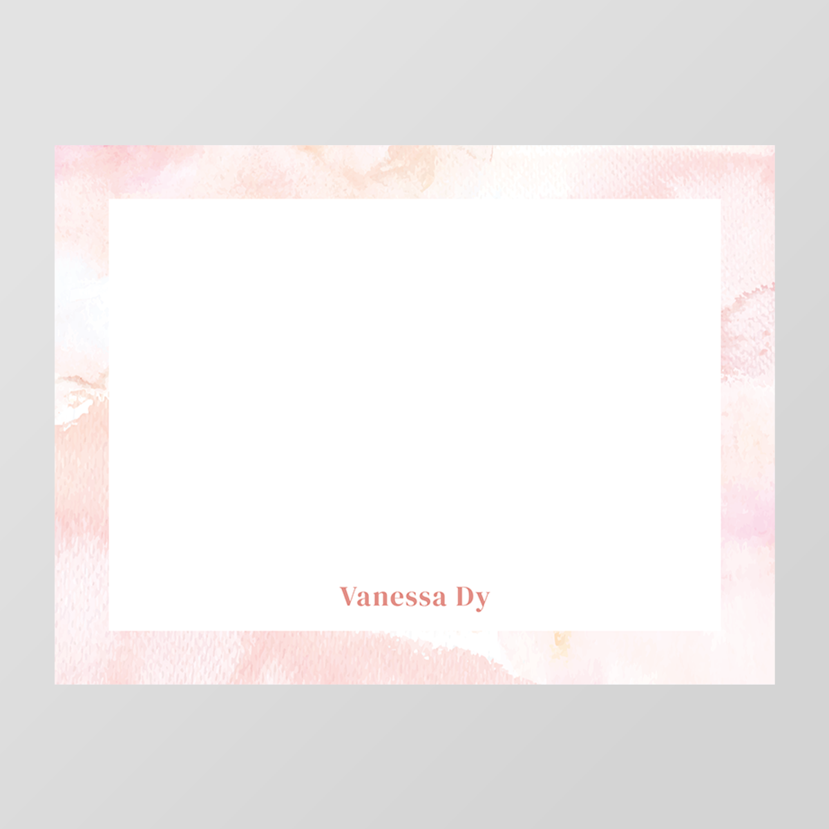 Watercolor Border Flat Notecard