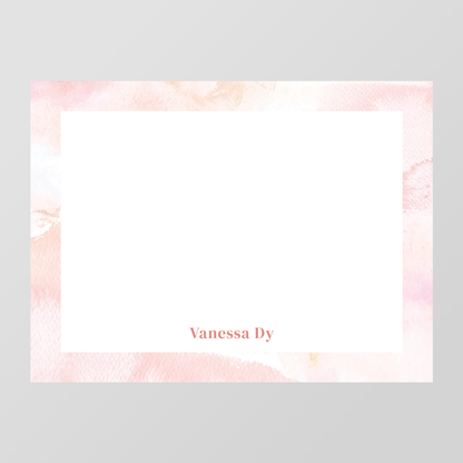 Watercolor Border Flat Notecard