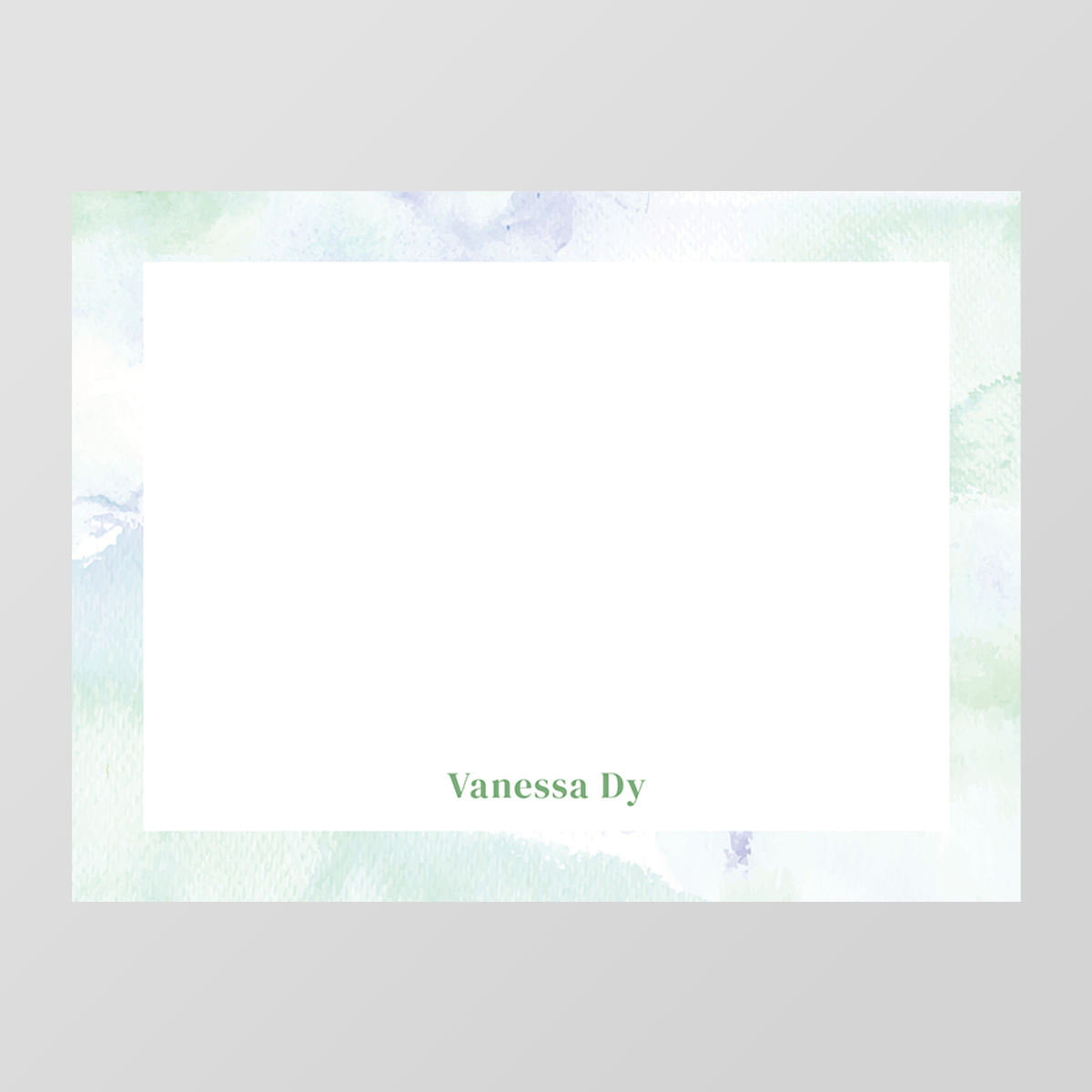 Watercolor Border Flat Notecard