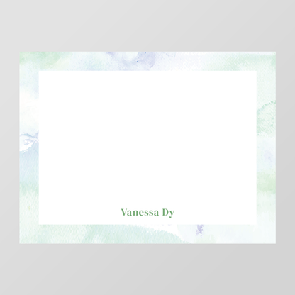 Watercolor Border Flat Notecard