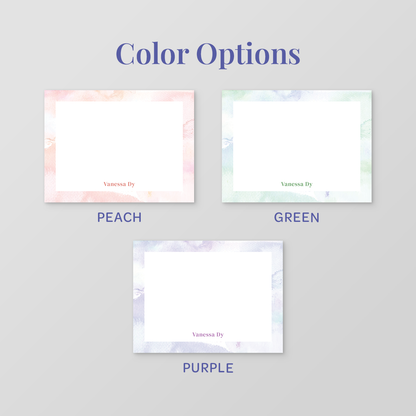 Watercolor Border Flat Notecard
