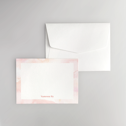 Watercolor Border Flat Notecard