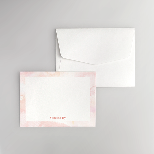 Watercolor Border Flat Notecard
