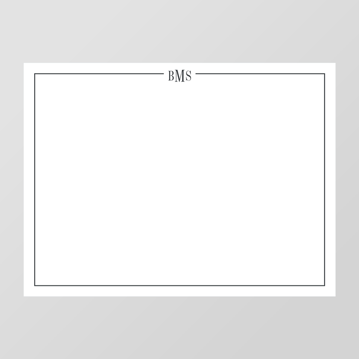 Line Monogram Flat Notecard
