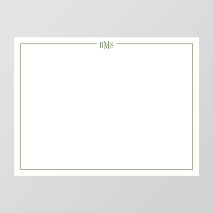 Line Monogram Flat Notecard