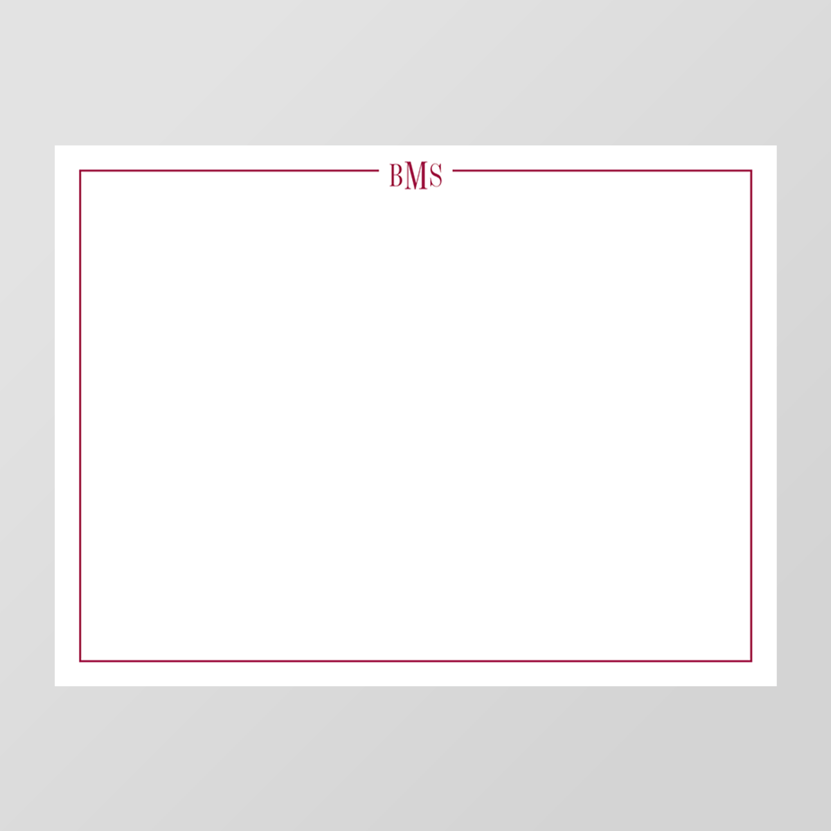 Line Monogram Flat Notecard