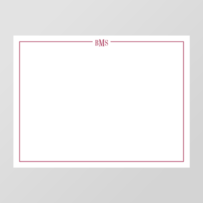Line Monogram Flat Notecard