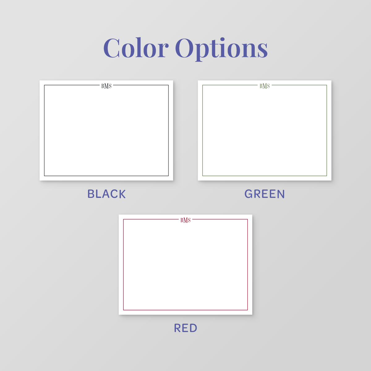 Line Monogram Flat Notecard