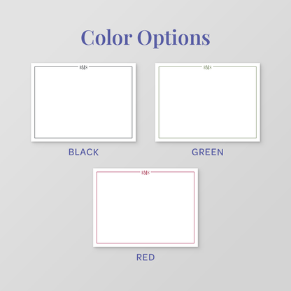 Line Monogram Flat Notecard
