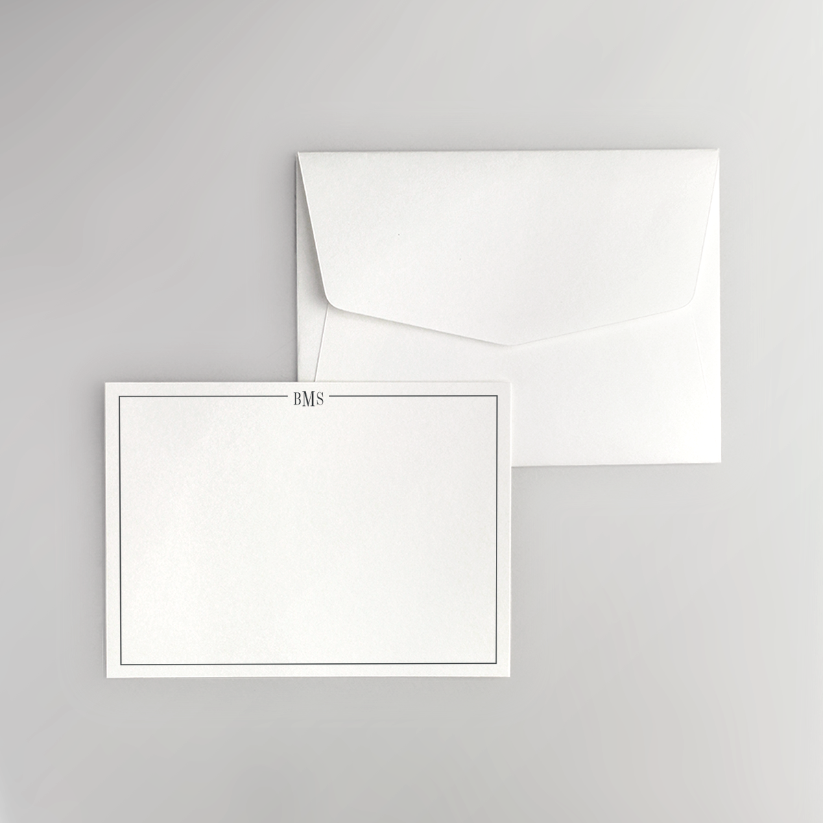 Line Monogram Flat Notecard