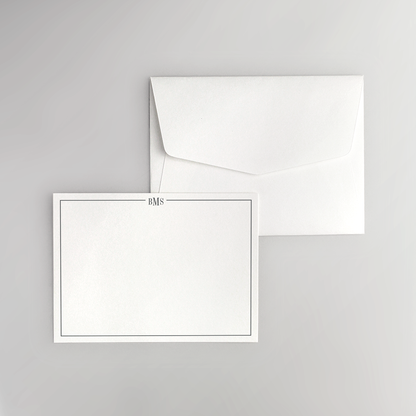Line Monogram Flat Notecard