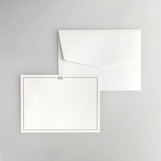 Line Monogram Flat Notecard