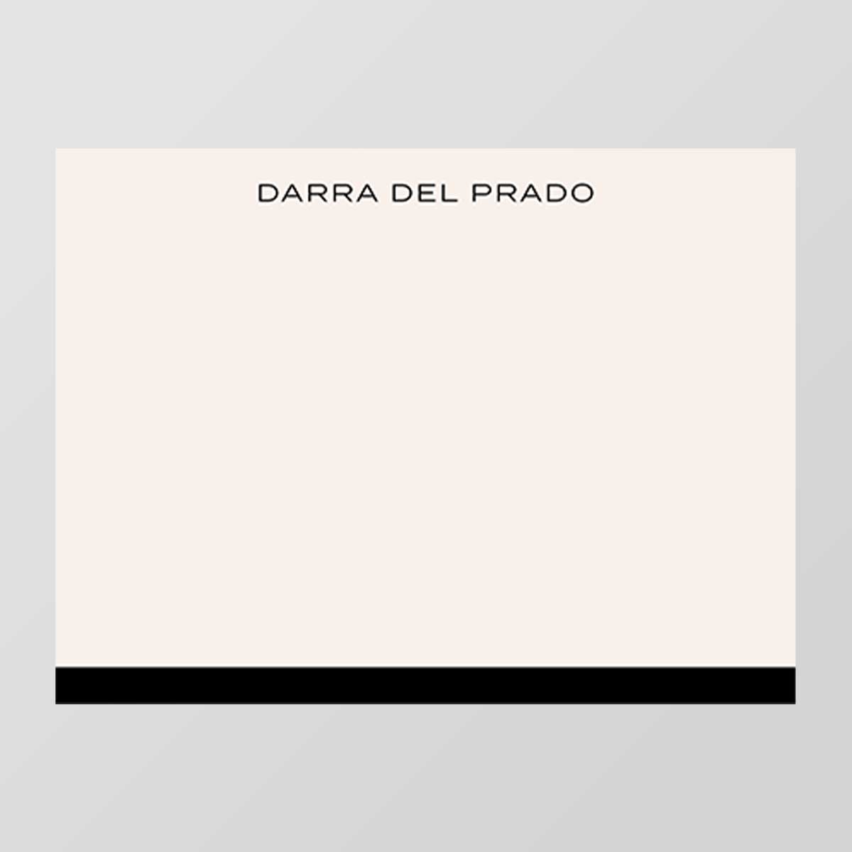 Beige & Black Flat Notecard