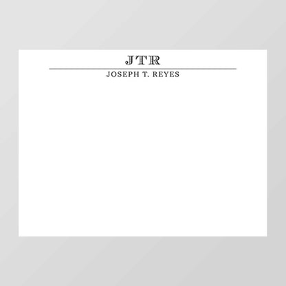 Monogram Typewriter Flat Notecard