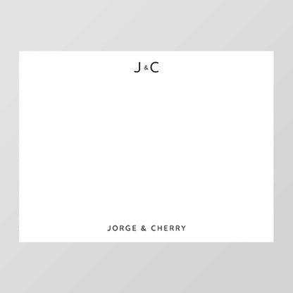 Casual Monogram Flat Notecard
