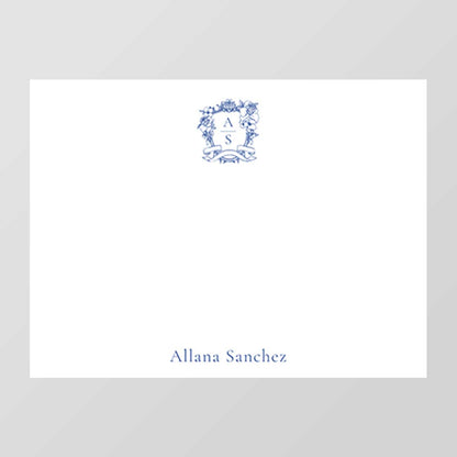 Crest Monogram Flat Notecard