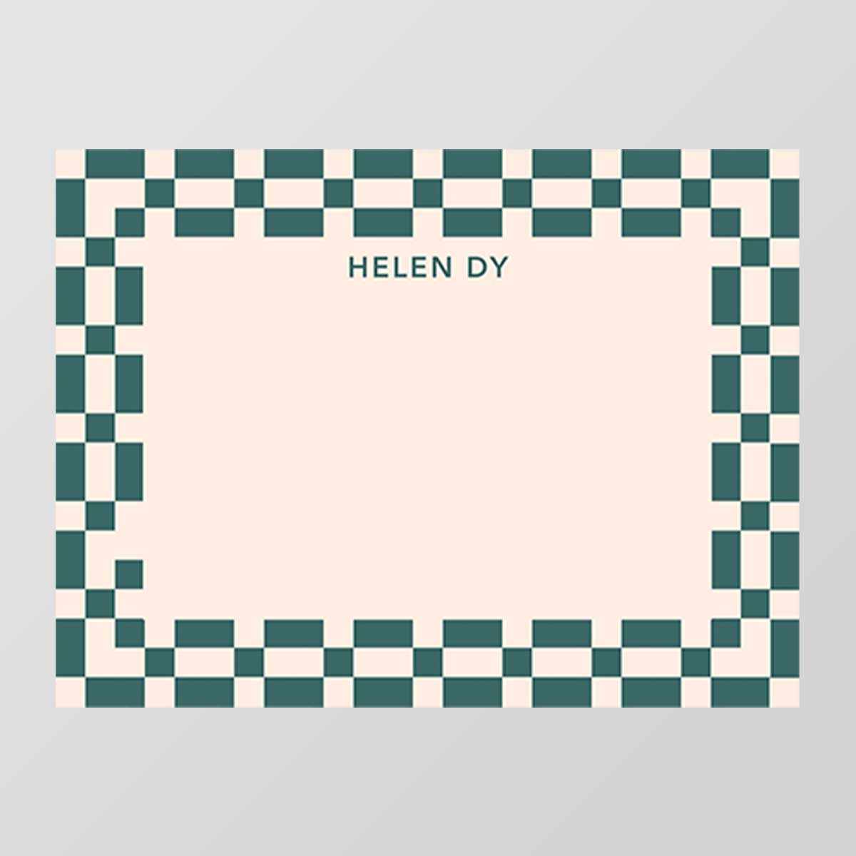 Modern Checkered Flat Notecard