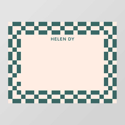 Modern Checkered Flat Notecard