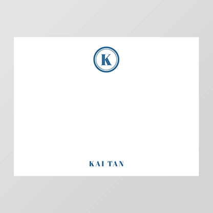 Circular Monogram Flat Notecard