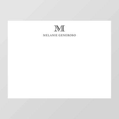 Classic Monogram Flat Notecard