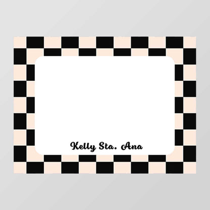 Retro Checkered Flat Notecard