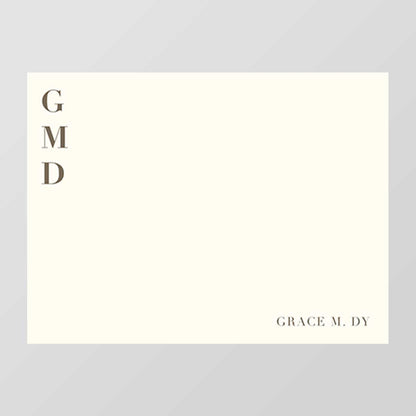 Formal Monogram Flat Notecard