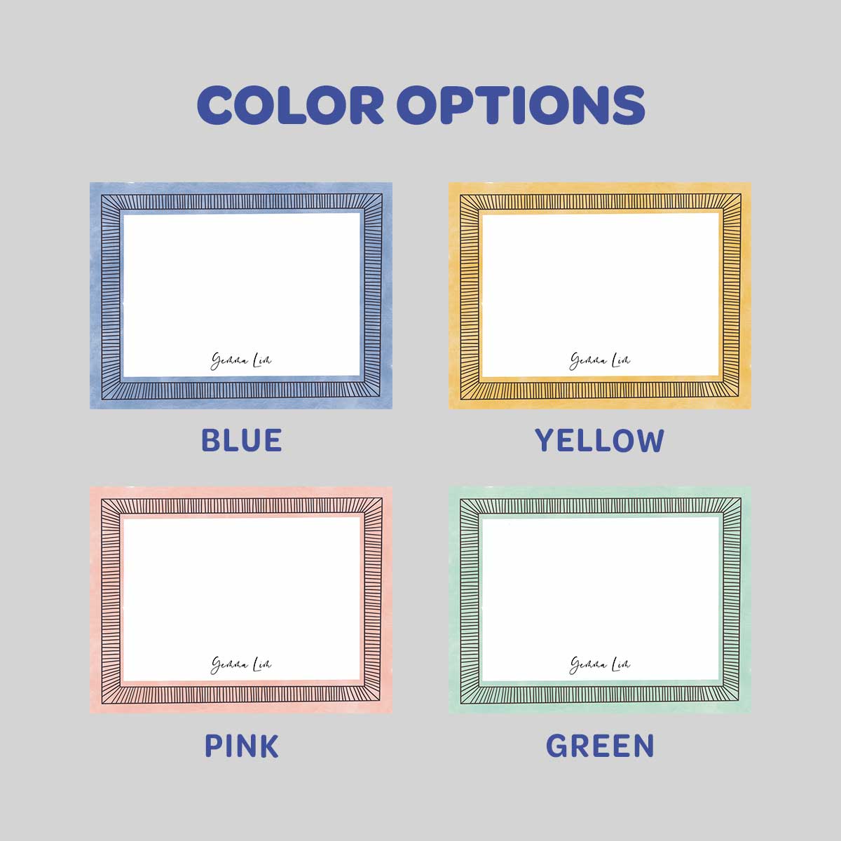 Thick Border Flat Notecard