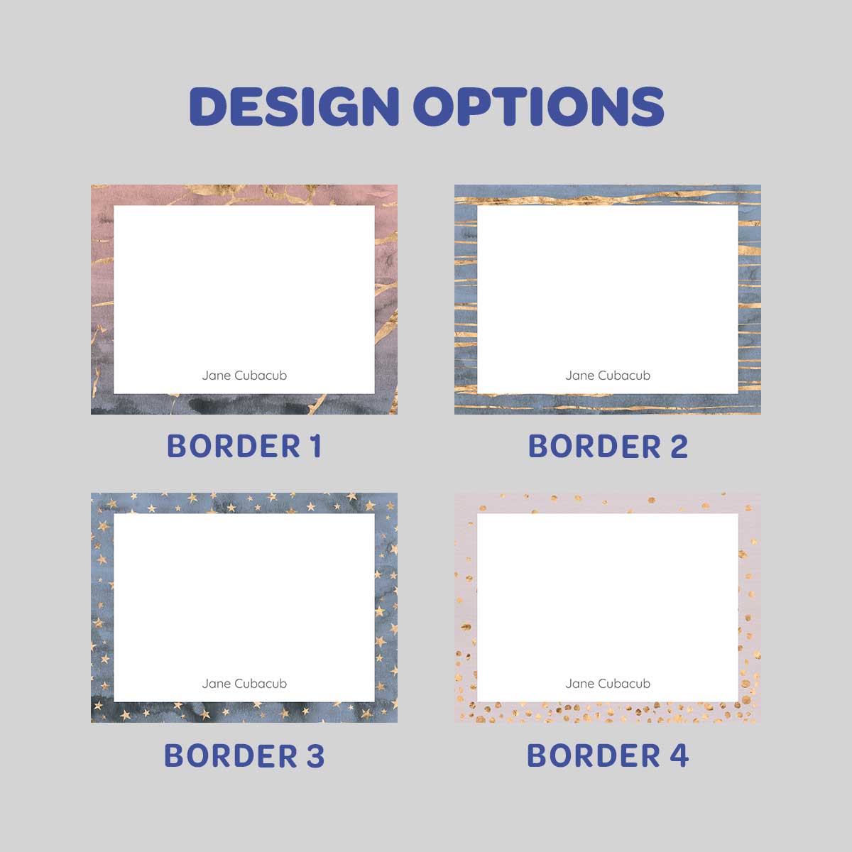 Quartz Border Flat Notecard