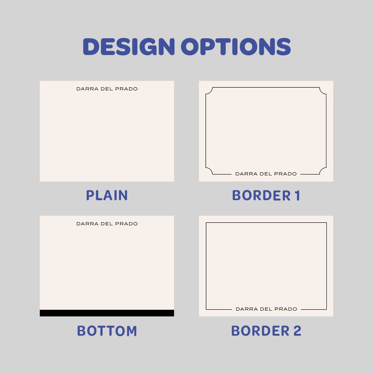 Beige & Black Flat Notecard