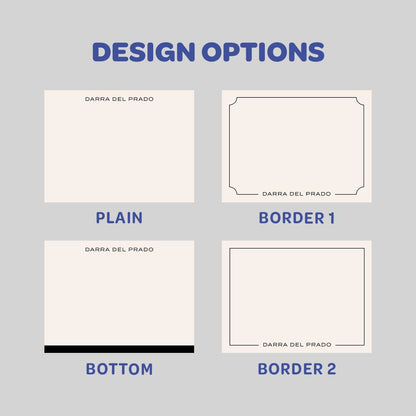 Beige & Black Flat Notecard