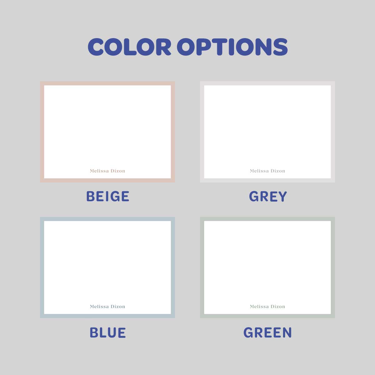 Soft Hued Border Flat Notecard