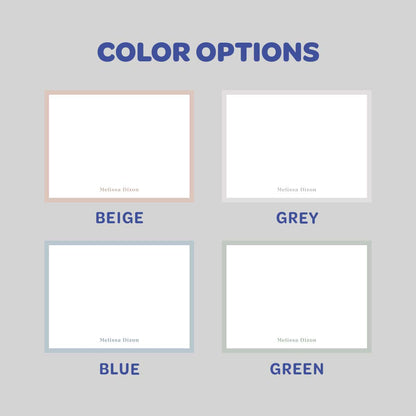 Soft Hued Border Flat Notecard