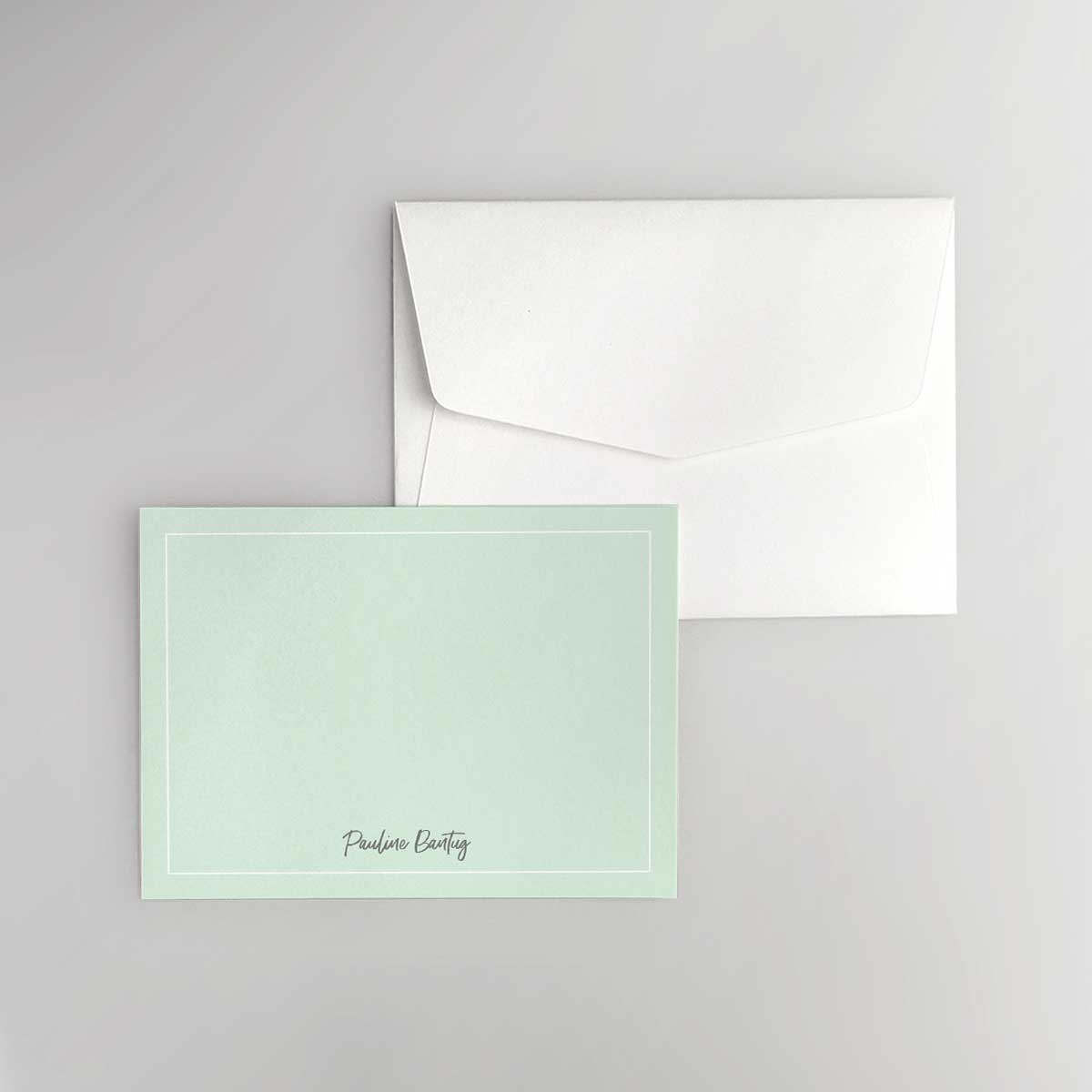 Reverse Thin Border Flat Notecard