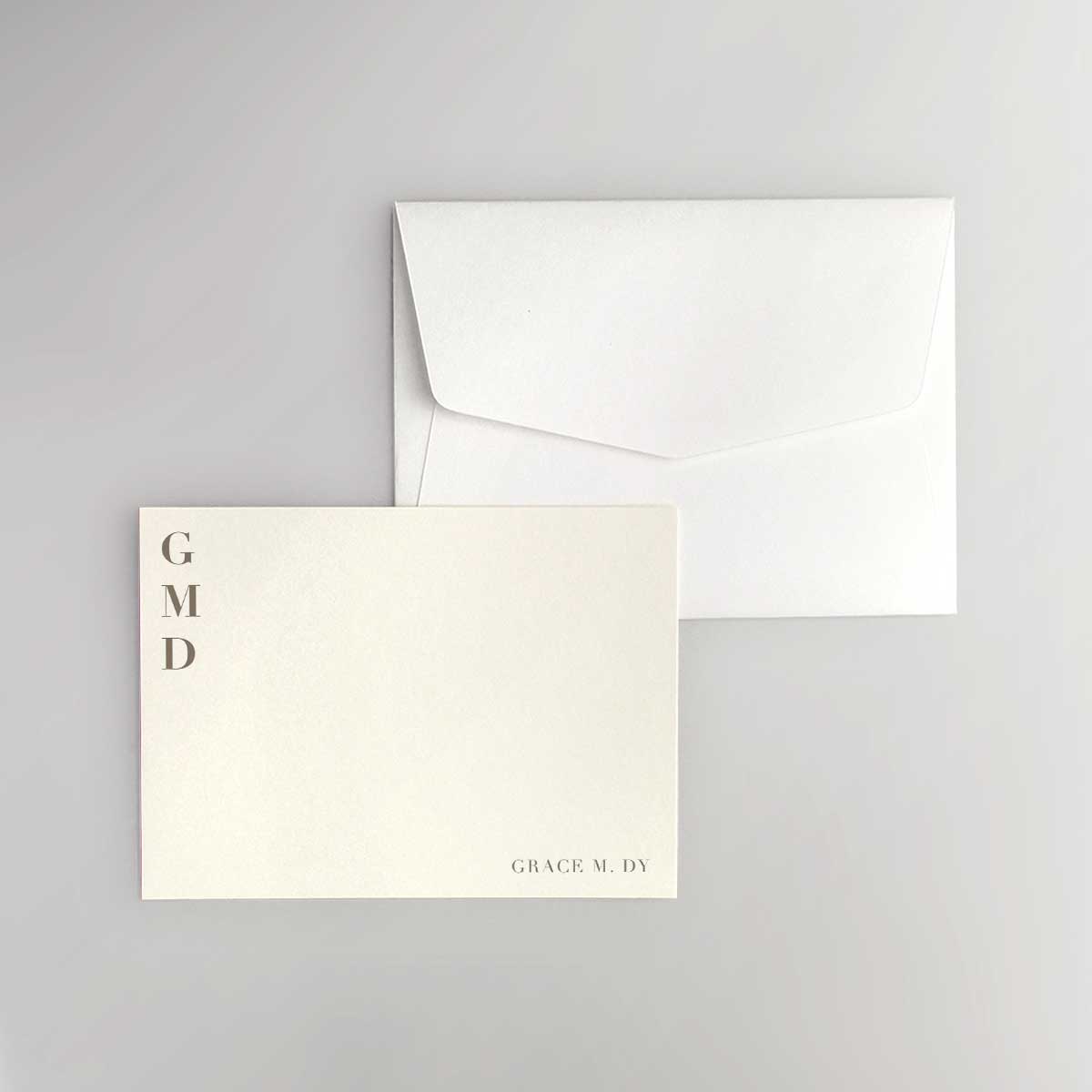 Formal Monogram Flat Notecard