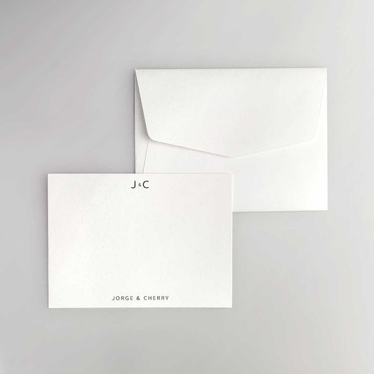 Casual Monogram Flat Notecard