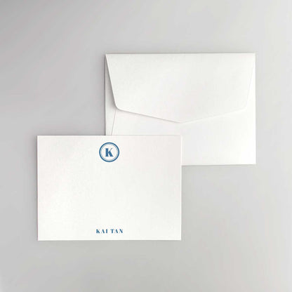 Circular Monogram Flat Notecard