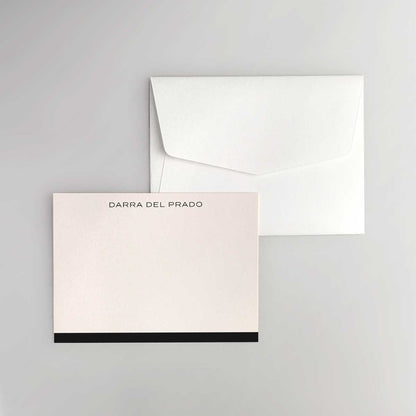 Beige & Black Flat Notecard