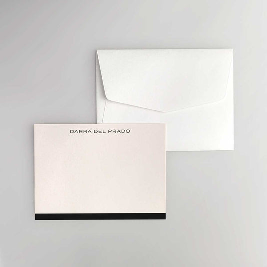 Beige & Black Flat Notecard
