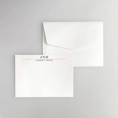 Monogram Typewriter Flat Notecard