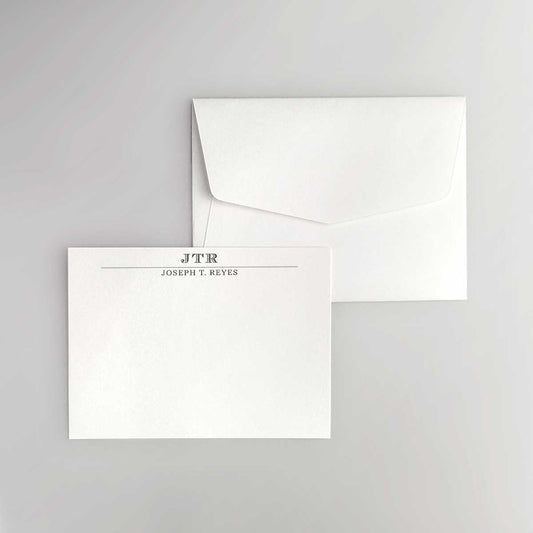 Monogram Typewriter Flat Notecard