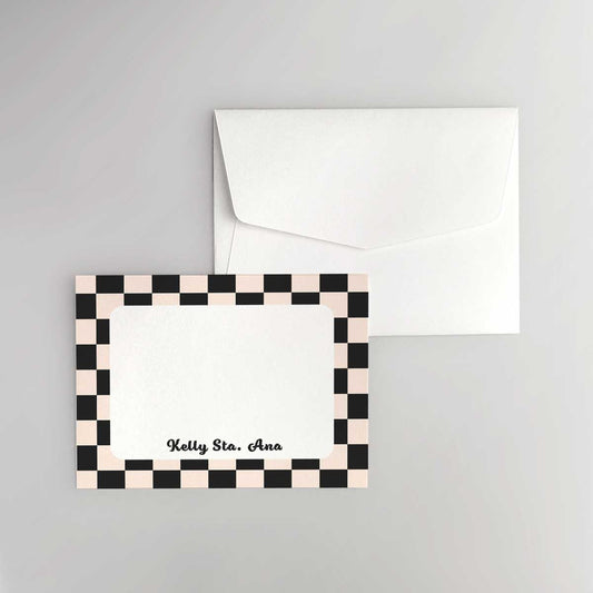 Retro Checkered Flat Notecard