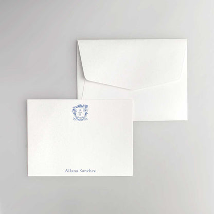 Crest Monogram Flat Notecard