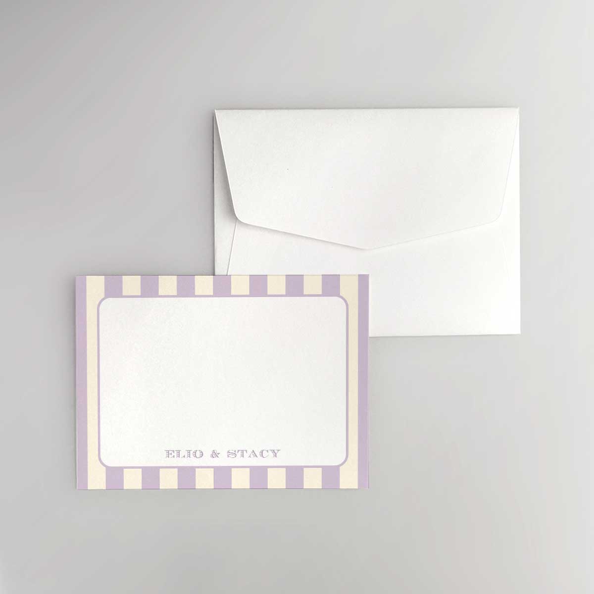 Pastel Striped Flat Notecard