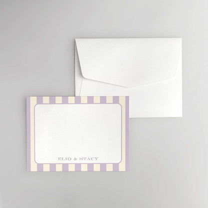 Pastel Striped Flat Notecard